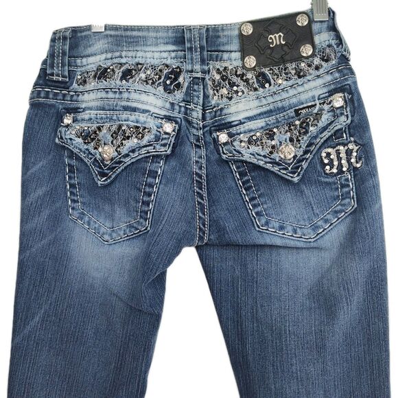 Miss Me Bootcut women's jeans, size 26, embellished, JE5620B2L, medium wash blue - Picture 8 of 13